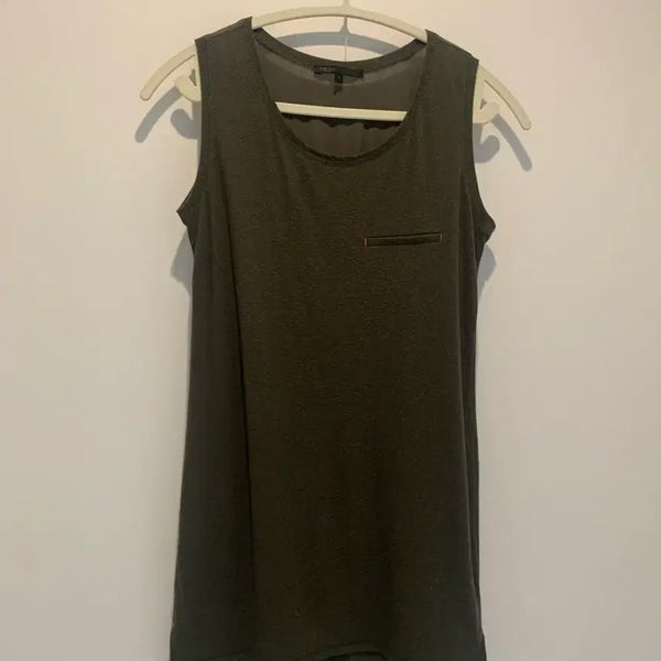 [BUNJANG] Maje Khaki Pocket Sleeveless Top / 마쥬 카키색 포켓 민소매 탑