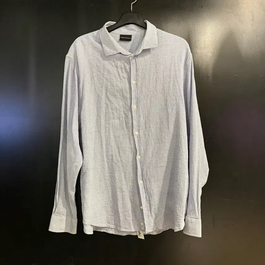 [BUNJANG] Emporio Armani Blue Linen Shirt XXL / 엠포리오아르마니 블루 린넨 셔츠