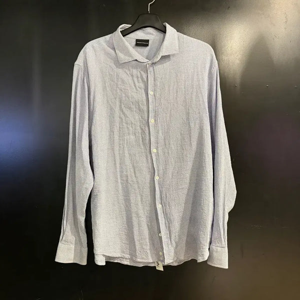 [BUNJANG] Emporio Armani Blue Linen Shirt XXL / 엠포리오아르마니 블루 린넨 셔츠