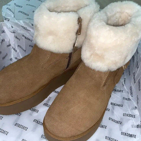 [BUNJANG] Staccato Women's Natural Sheepskin Boots / 스타카토 여성천연양털부츠