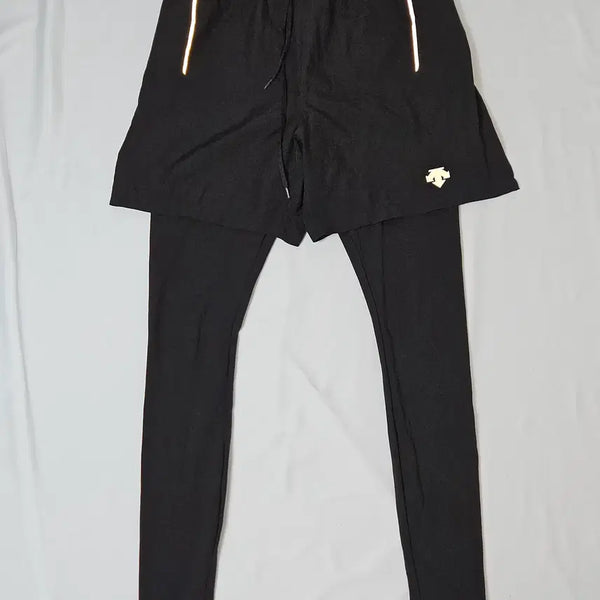[BUNJANG] Descente Men's 2-in-1 Running Shorts with Tights (Woven, Reflective) - Size M / 데상트 남성 투인원 러닝쇼츠 숏팬츠 타이즈 우븐 기능성 스카치 M