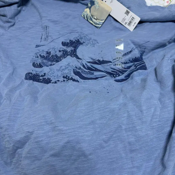 [BUNJANG] Uniqlo Ukiyo-e Men's Short Sleeve T-Shirt XXL / 유니클로  XXL 우키요에 남성 반팔 파도 티셔츠 미사용