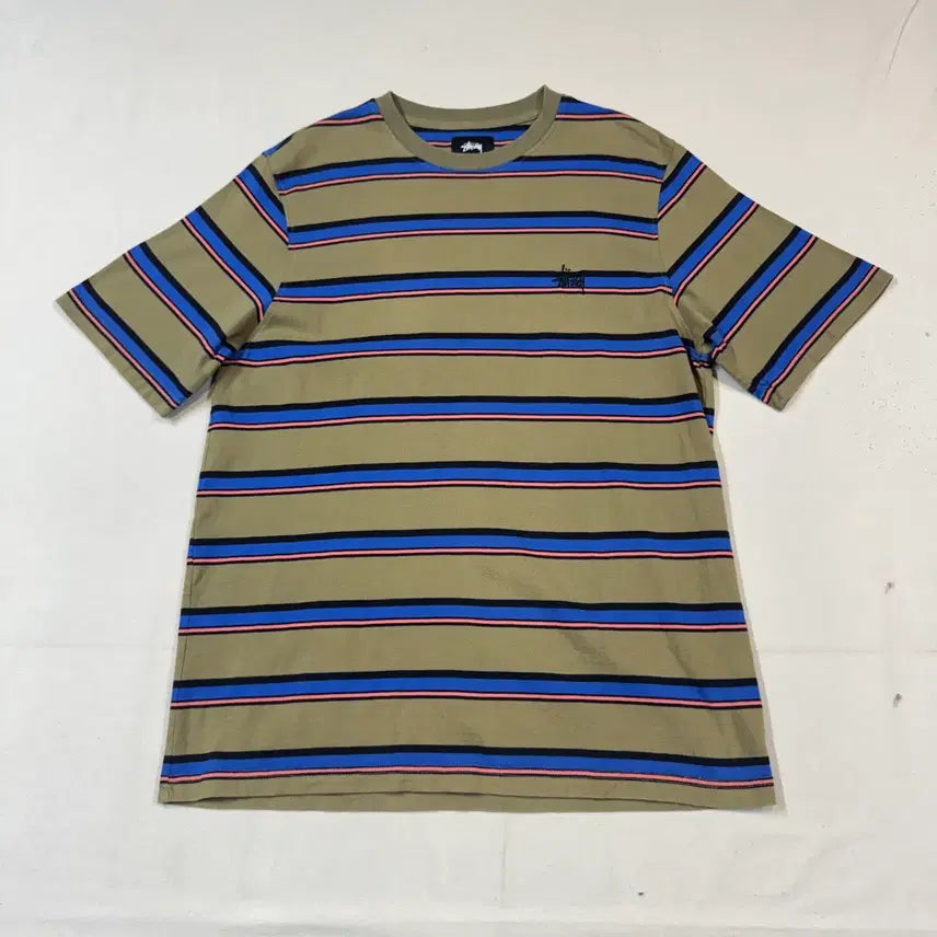[BUNJANG] Stussy Harbor Stripe Crew Short Sleeve T-Shirt / M) 스투시 하버 스트라이프 크루 반팔 티셔츠