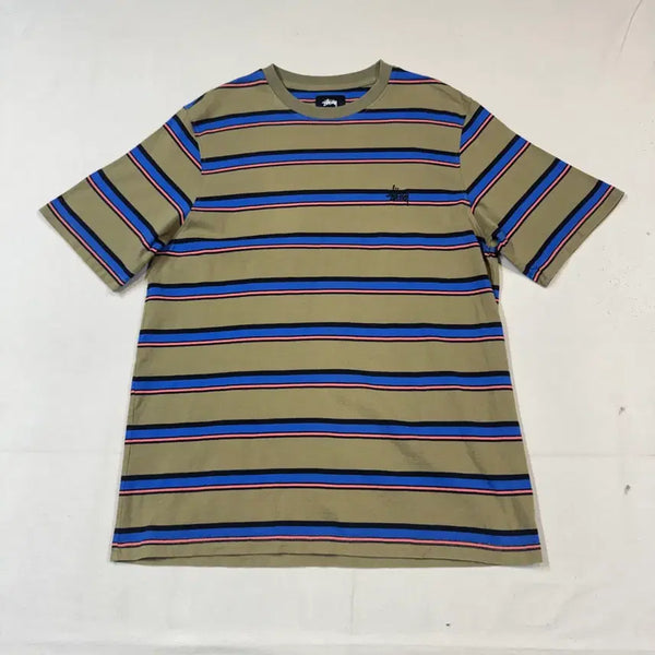 [BUNJANG] Stussy Harbor Stripe Crew Short Sleeve T-Shirt / M) 스투시 하버 스트라이프 크루 반팔 티셔츠