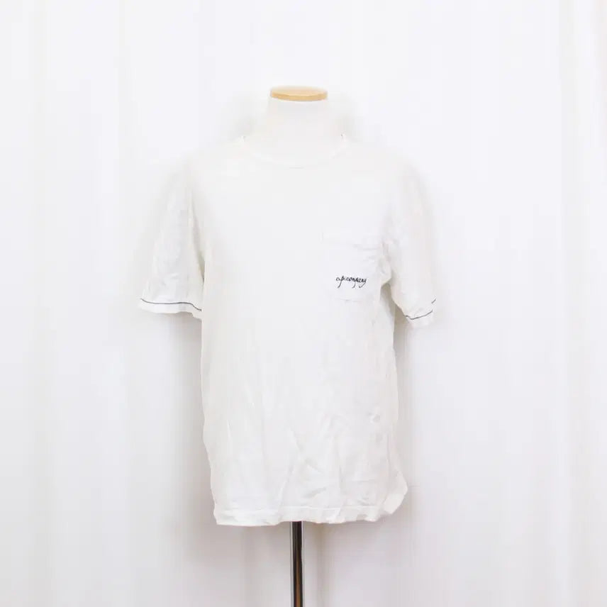 [BUNJANG] CP Company Men's Cotton Essential Short Sleeve Round Neck T-Shirt White / [정품] CP컴퍼니 남성 면 반팔 라운드티 105 상상샵