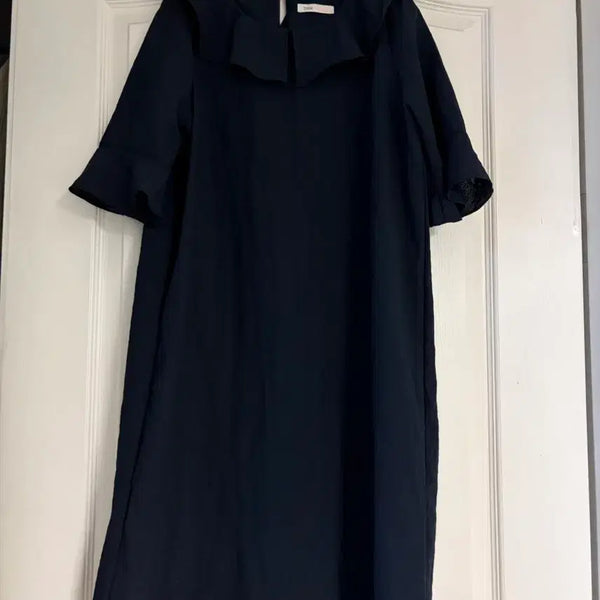 [BUNJANG] Navy Frill Mini Dress / 프릴 블라우스 네이비 원피스