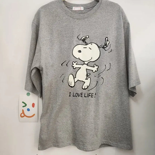 [BUNJANG] Snoopy Print Oversized T-Shirt / 스누피나염오버핏반팔티 (새상품)