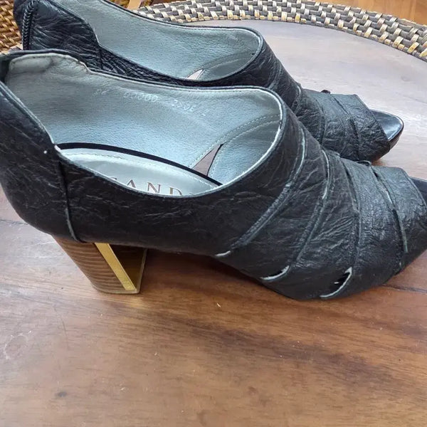 [BUNJANG] Tandy Women's Shoes 7.5cm Heel Ivory Leather Size 250 / 텐디 250