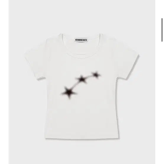 [BUNJANG] Chicks Mini Starlight Crop Slim Fit Short Sleeve T-Shirt White / 칙스 미니 스타라이트 크롭 슬림핏 반팔 티셔츠 화이트