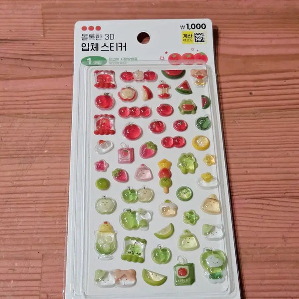 [BUNJANG] 3D Embossed Fruit Stickers / 볼록한 3D 입체 과일 스티커