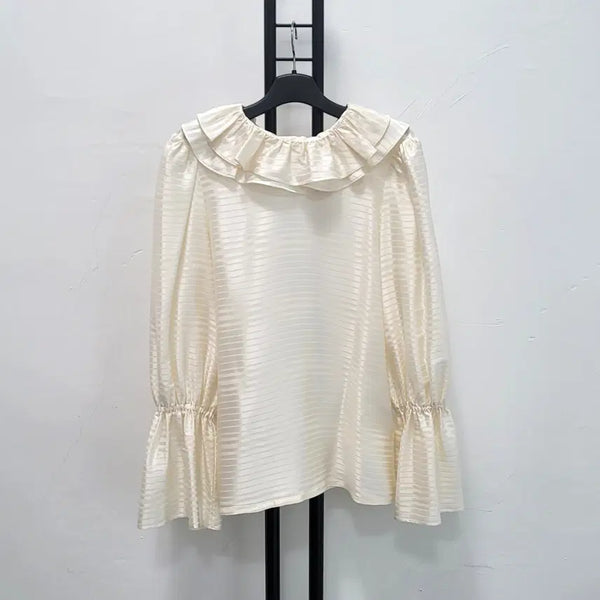 [BUNJANG] Tory Burch Ivory Ruffle Blouse / 정품 토리버치 TORY BURCH 아이보리 프릴 블라우스