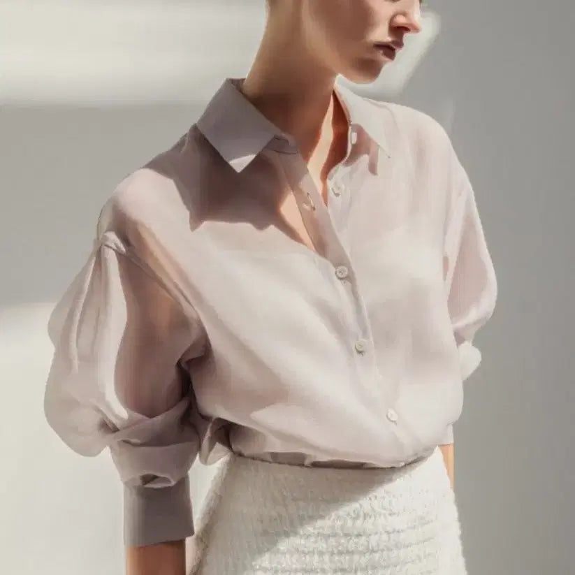 [BUNJANG] SIESIELLIER Seer Shirt Dove Grey / 시에 셀리어 시어 셔츠(새상품)