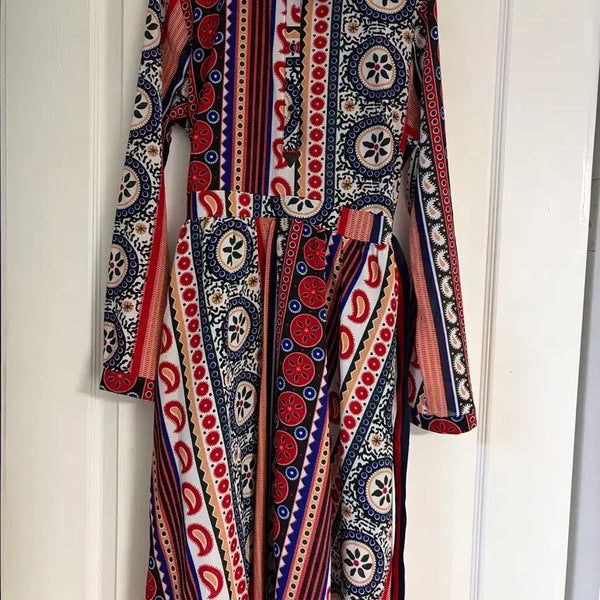 [BUNJANG] Retro Pattern Long Dress / 레트로 패턴 원피스