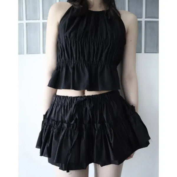 [BUNJANG] Clatta Cotton Halter Sleeveless Top / 클라따 코튼 홀터 슬리브리스