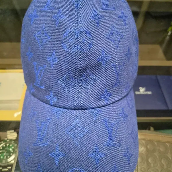 [BUNJANG] Louis Vuitton Monogram Cap Hat Blue / 루이비통 모노그램 캡 모자 블루