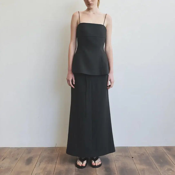 [BUNJANG] LE917 Tessa Belted Skirt & Peplum Top Set / le917 tessa velted skirt & peplum top 셋업