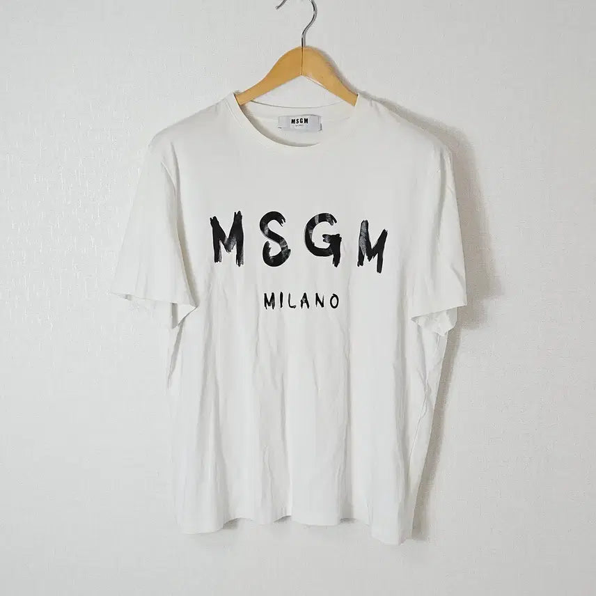 [BUNJANG] MSGM Round Neck Short Sleeve T-Shirt Men's L / 엠에스지엠 MSGM 반팔 티셔츠 라운드넥 남성 L