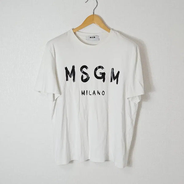 [BUNJANG] MSGM Round Neck Short Sleeve T-Shirt Men's L / 엠에스지엠 MSGM 반팔 티셔츠 라운드넥 남성 L