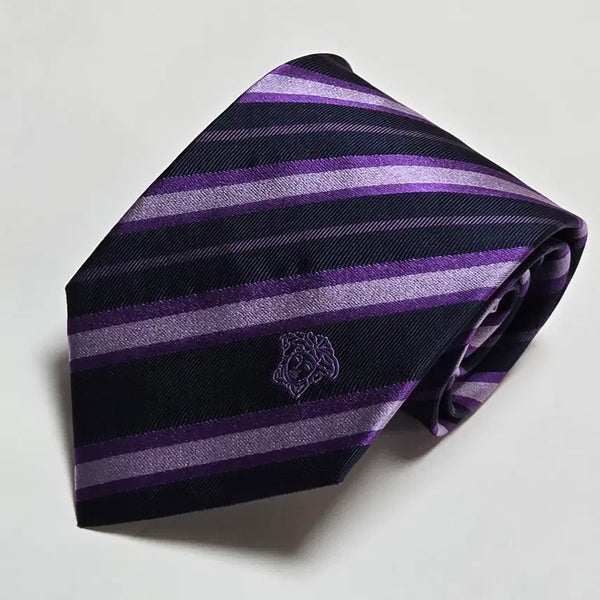 [BUNJANG] Virgil Abloh x Versace Silk Necktie Purple Stripe / 버질아블로 베르사체 실크 넥타이 퍼플 스트라이프