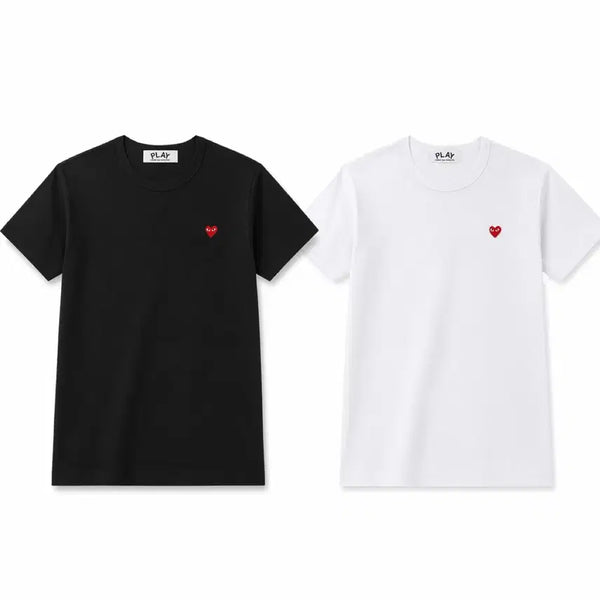 [BUNJANG] Comme des Garçons Play Mini Heart Logo T-Shirt Black/White / 꼼데가르송 플레이 미니 하트 와펜 반팔티 블랙/화이트 새상품