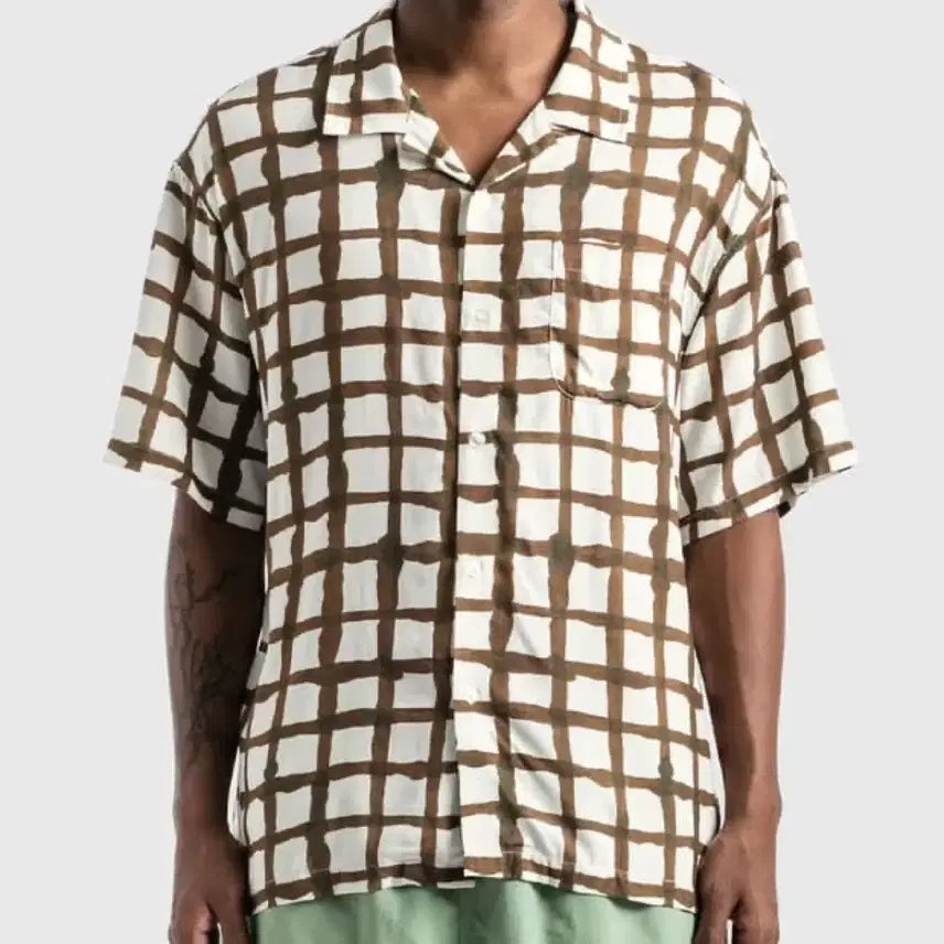 [BUNJANG] Stussy x NOMA Summer Check Pattern Short Sleeve Shirt / Stussy x NOMA 스투시 반팔 여름용 셔츠