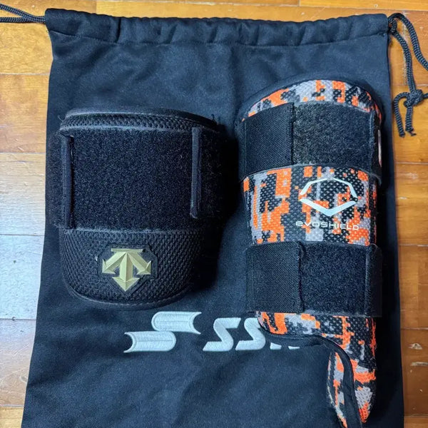 [BUNJANG] Descente EmoShield Arm Guard & Foot Guard (Left/Right Hand Use) / 데상트 암가드, 이모쉴드 좌타 풋가드 11000원 우타 착용 가능