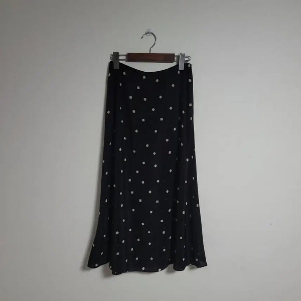 [BUNJANG] Theory Black Dot Silk Long Skirt / (0) 새상품 Theory 띠어리 블랙도트 실크 롱스커트