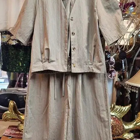 [BUNJANG] MAC&CO Cotton Linen Blend Setup Jacket & Skirt Set / 맥앤코 면혼방 린넨 셋업 자켓 스커트