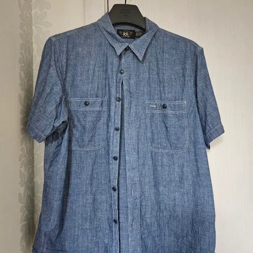 [BUNJANG] RRL Indigo Chambray Short Sleeve Shirt / rrl 인디고 샴브레이 반팔 셔츠 L