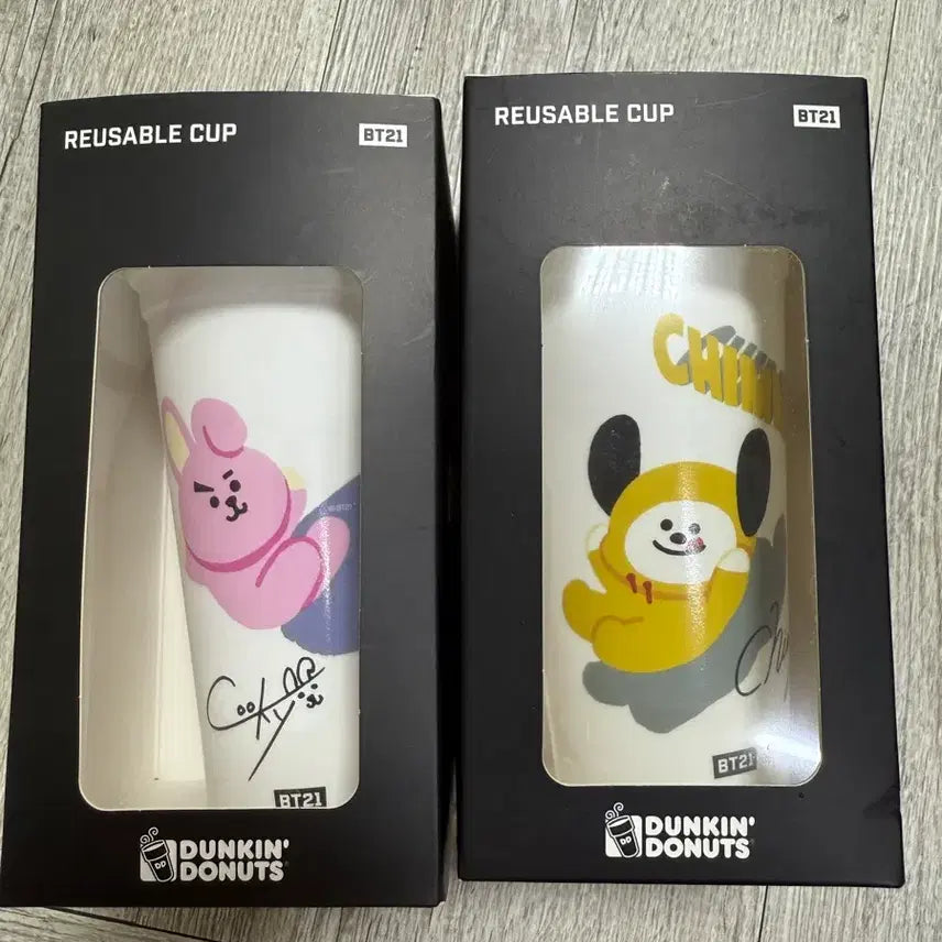 [BUNJANG] BTS BT21 Cookie & Chimmy Reusable Cup Bundle Set / (일괄) 방탄 BT21 쿠키 치미 리유저블 컵 정국 지민