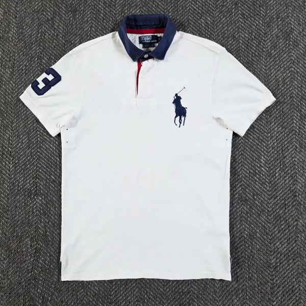 [BUNJANG] Polo Ralph Lauren White Chief Keeper Big Pony Short Sleeve Polo Shirt - Size M / 폴로 랄프로렌 화이트 치프키프 빅포니 반팔 카라티