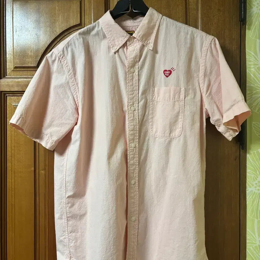 [BUNJANG] Human Made Short Sleeve Shirt XL Pink / (XL) 휴먼메이드 반팔셔츠 핑크