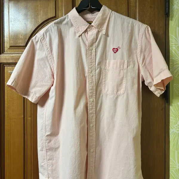 [BUNJANG] Human Made Short Sleeve Shirt XL Pink / (XL) 휴먼메이드 반팔셔츠 핑크