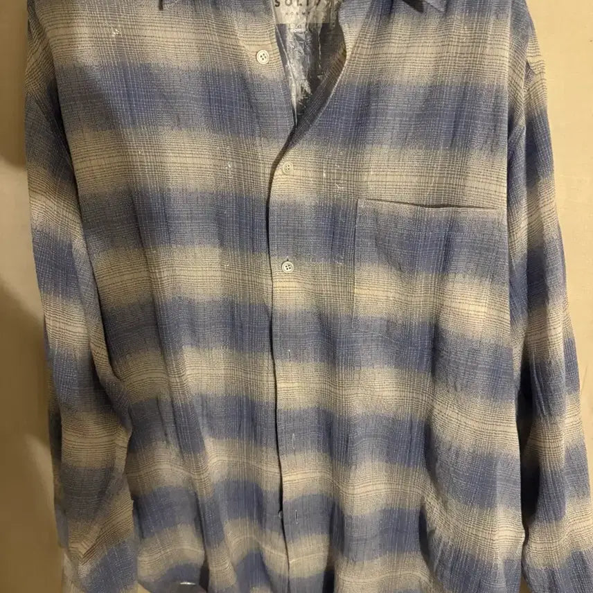 [BUNJANG] Solid Homme 26SS Blue Check Shirt / 솔리드옴므 26ss 블루 체크 셔츠