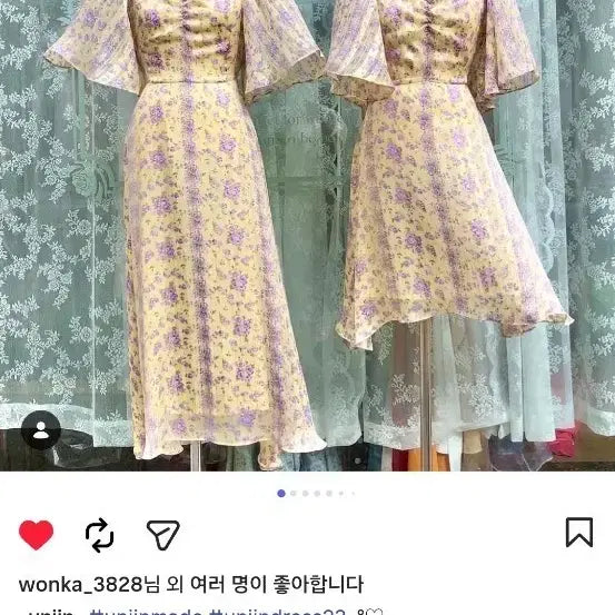 [BUNJANG] Yoonjin Self-Produced Floral Chiffon Dress / 유앤진 원피스