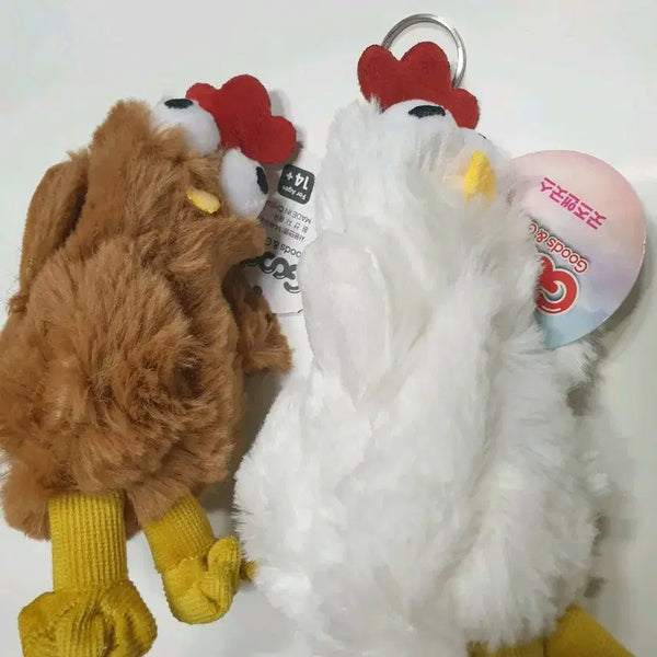 [BUNJANG] Cute Chicken Plush Keychain Set (2 pcs) / 못난이 꼬꼬 닭 인형 키링 2개 세트 일괄판매