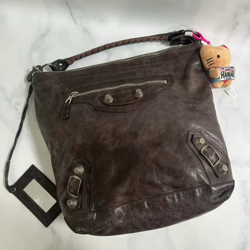 [BUNJANG] Balenciaga Giant City Day Motorbag Dark Brown Leather Hobo Bag / [A 정품] 발렌시아가 자이언트 시티 모터백 데이 다크브라운