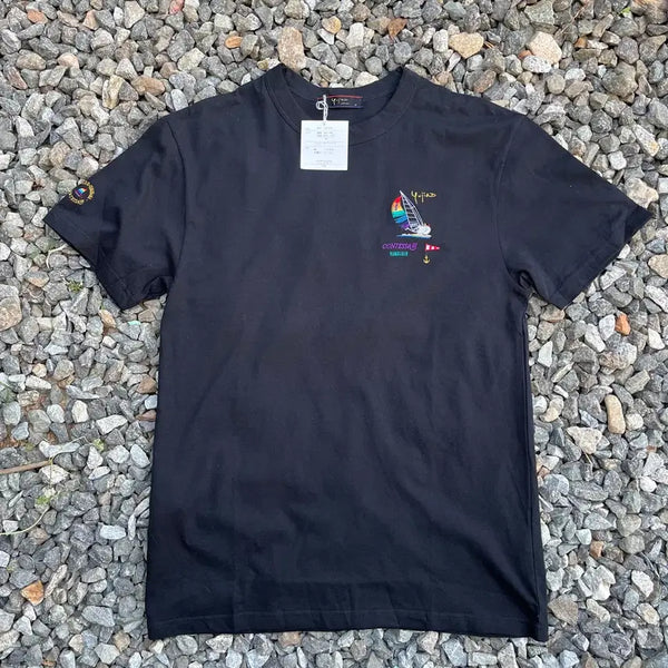 [BUNJANG] Yohji Yamamoto YUJIRO JAPAN Embroidered Short Sleeve T-Shirt / 요지야마모토 YUJIRO JAPAN 자수 반팔티 (실측확인)