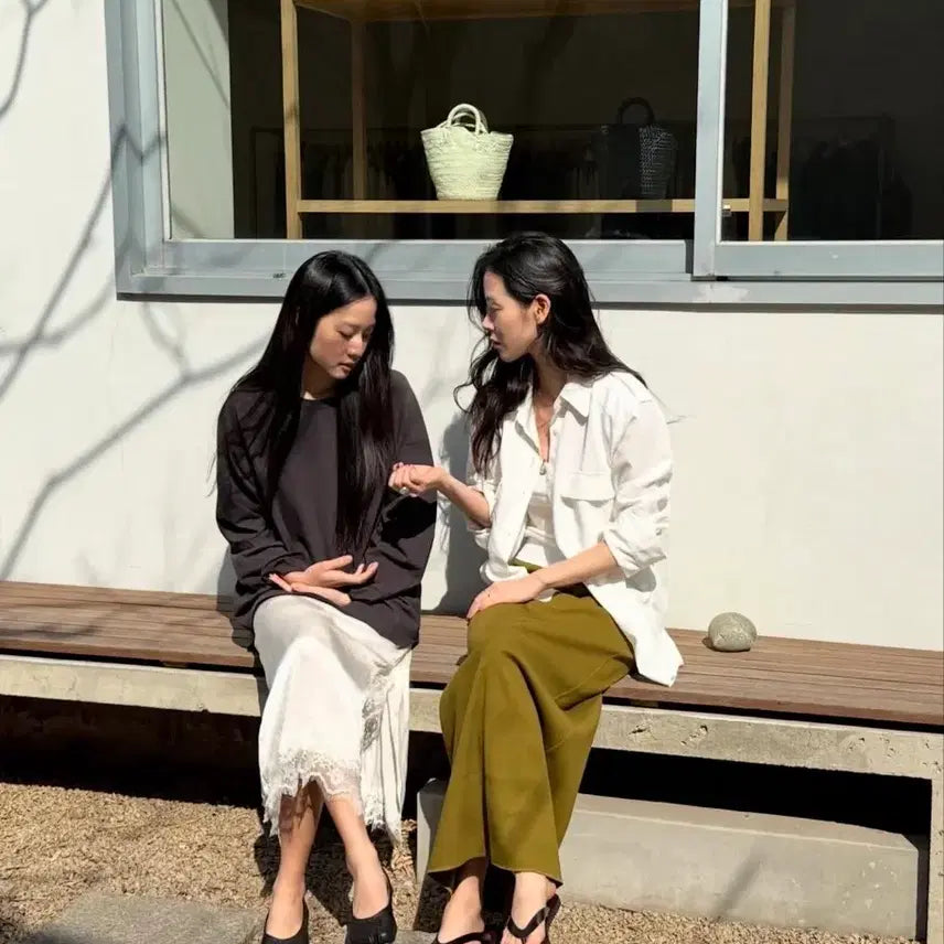 [BUNJANG] Monoha Rib Jersey Skirt Green / 모노하 monoha rib jersey skirt green