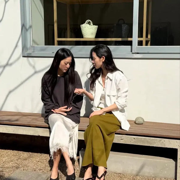 [BUNJANG] Monoha Rib Jersey Skirt Green / 모노하 monoha rib jersey skirt green