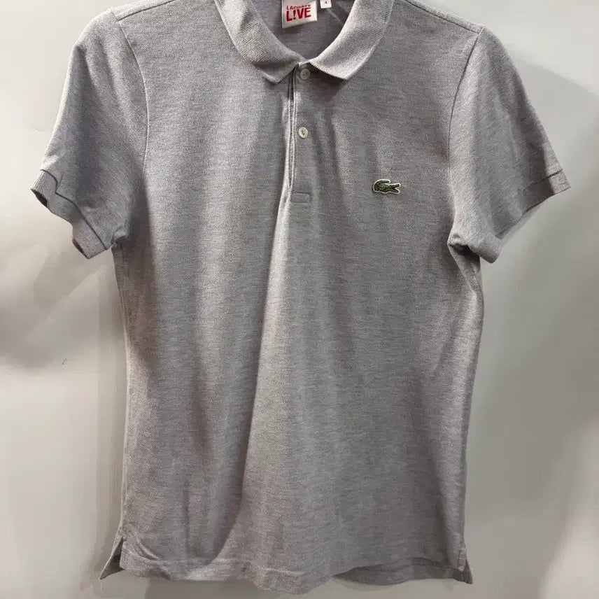 [BUNJANG] LACOSTE L!VE Grey Short Sleeve Polo Shirt Size 4 / [4] 라코스테 라이브(LACOSTE L!VE) 그레이 반팔 폴로 셔츠