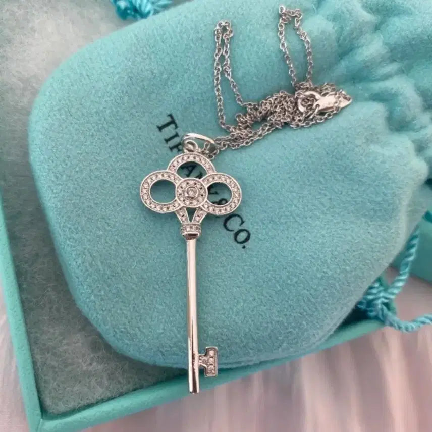 [BUNJANG] Tiffany & Co. Keys Collection Crown Key Pendant Silver Necklace for Women / 티파니 앤코 Keys 컬렉션 크라운 키 펜던트 실버 여성 목걸이 정품
