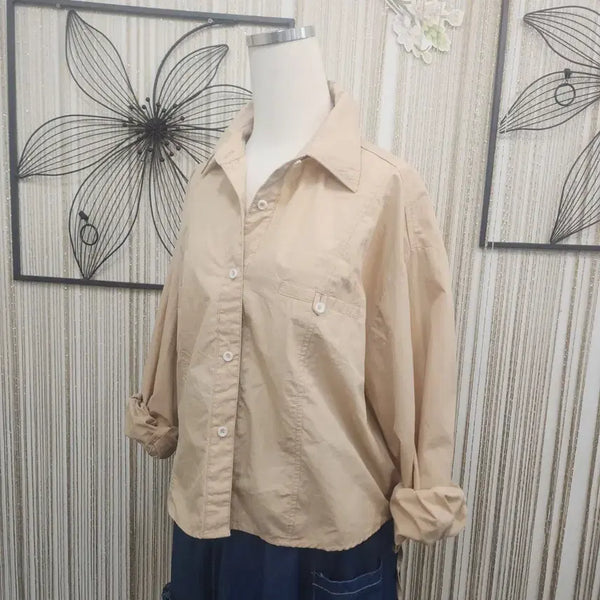 [BUNJANG] 8seconds Beige Cotton Nylon Blend Shirt / 에잇세컨즈 베이지색 셔츠 (S)
