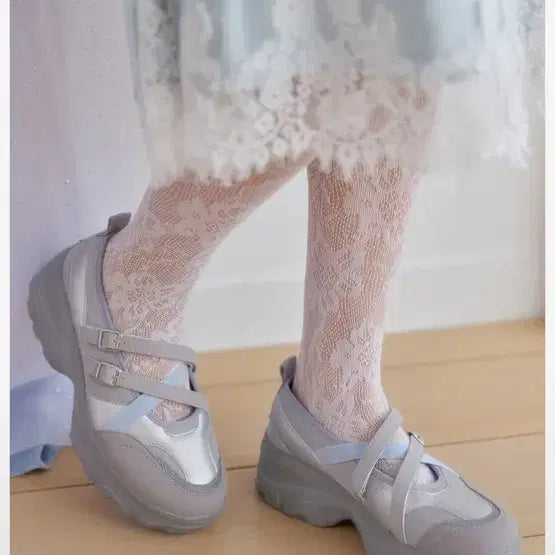 [BUNJANG] Ozzi Romita Platform Banding Mary Jane Shoes Grayish Blue / 오찌 로미타 플랫폼 밴딩 메리제인 그레이쉬 블루