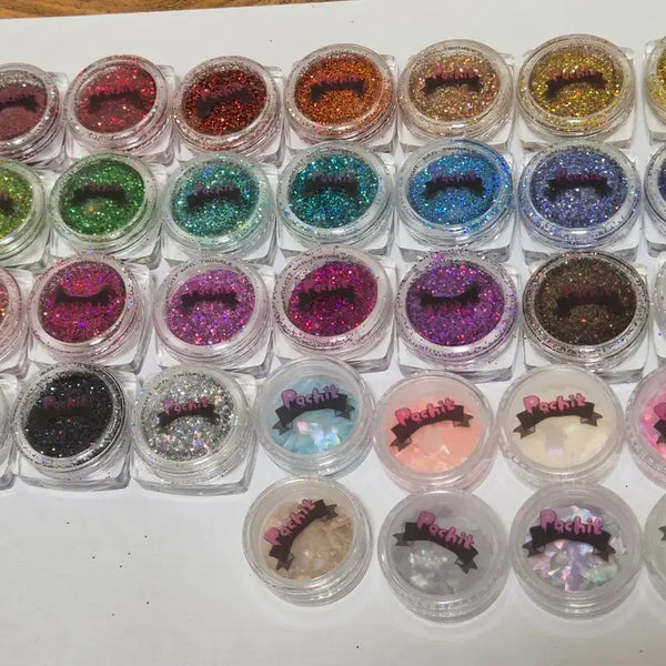 [BUNJANG] Nail Art Supplies: Glitter & Mother of Pearl Set / 네일재료 포칫 글리터24종 자개8종