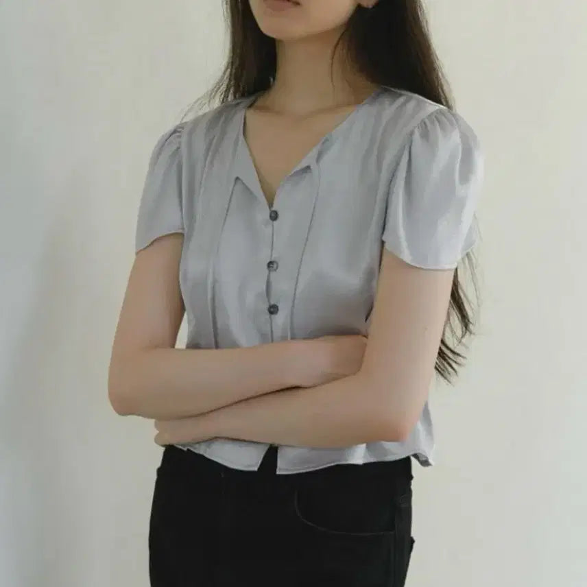 [BUNJANG] Grey Room Poise Blouse Grey S / 그레이룸_포이즈 블라우스_그레이s