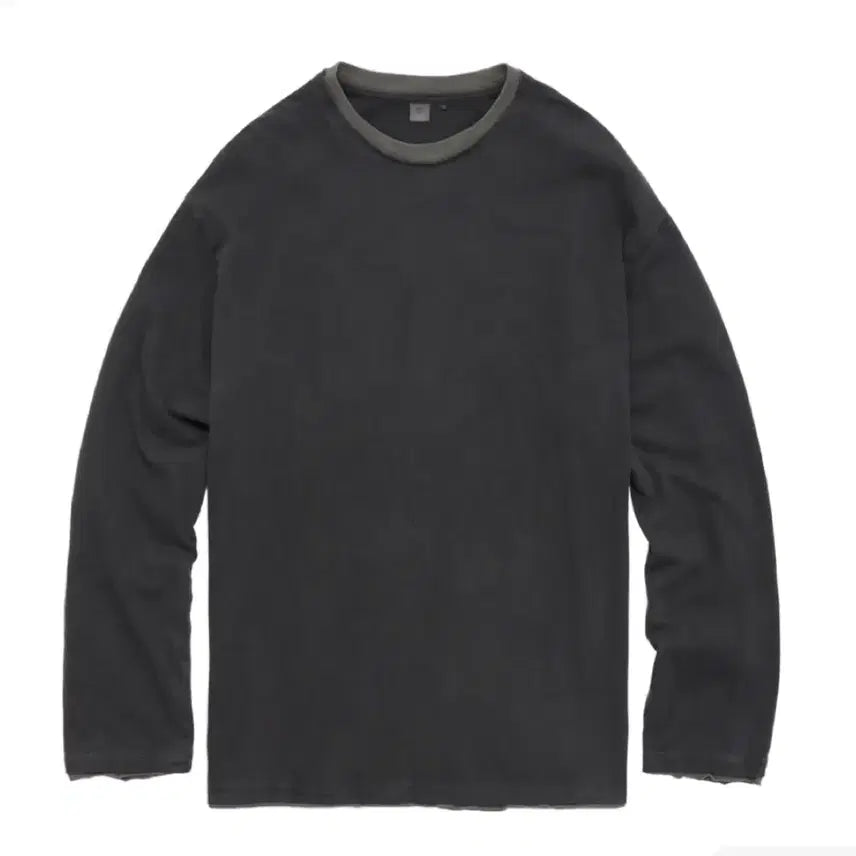 [BUNJANG] Politeru Layered Long Sleeve Deep Charcoal Sage / (2) 폴리테루 레이어드 롱슬리브 딥차콜 세이지