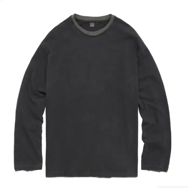 [BUNJANG] Politeru Layered Long Sleeve Deep Charcoal Sage / (2) 폴리테루 레이어드 롱슬리브 딥차콜 세이지
