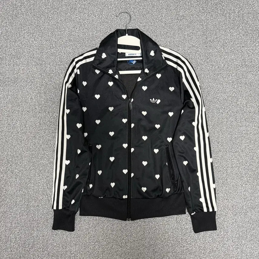 [BUNJANG] Adidas Heart Dot Jersey Black Track Top / 아디다스 하트 도트 져지 블랙 36 트랙탑