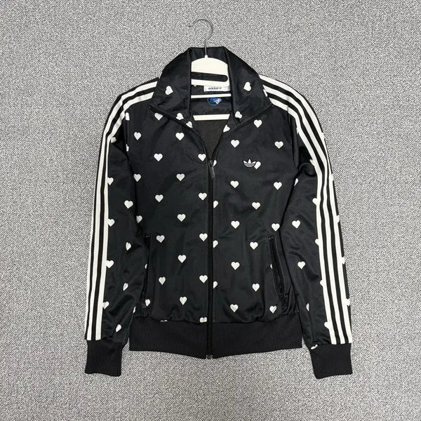 [BUNJANG] Adidas Heart Dot Jersey Black Track Top / 아디다스 하트 도트 져지 블랙 36 트랙탑